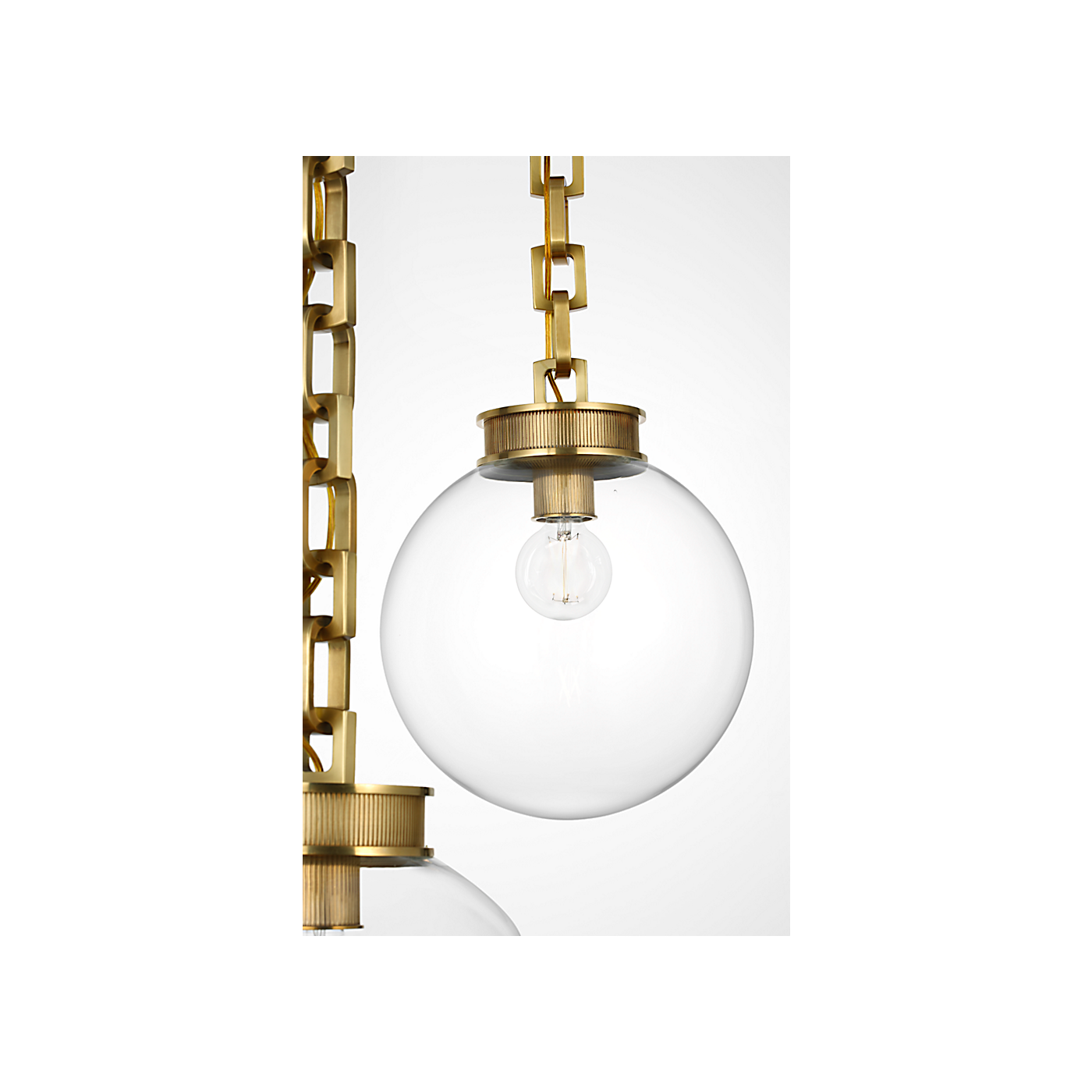 Visual Comfort Bellamy 2 Light Statement Chain 12" Globe Chandelier
