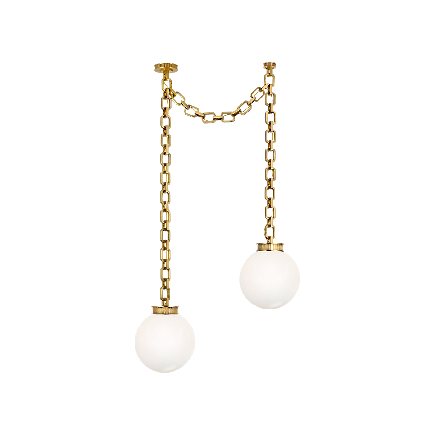 Visual Comfort Bellamy 2 Light Statement Chain 12" Globe Chandelier