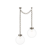 Visual Comfort Bellamy 2 Light Statement Chain 16" Globe Chandelier