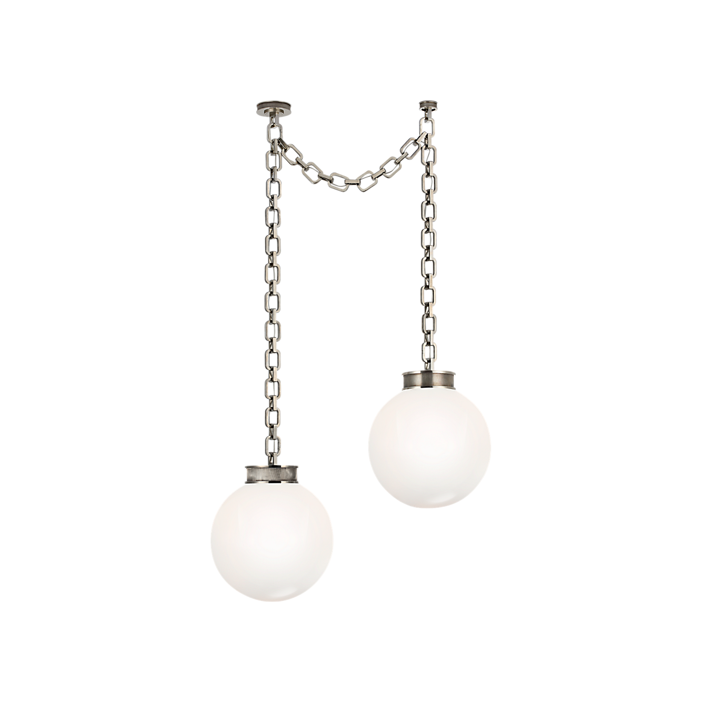 Visual Comfort Bellamy 2 Light Statement Chain 16" Globe Chandelier