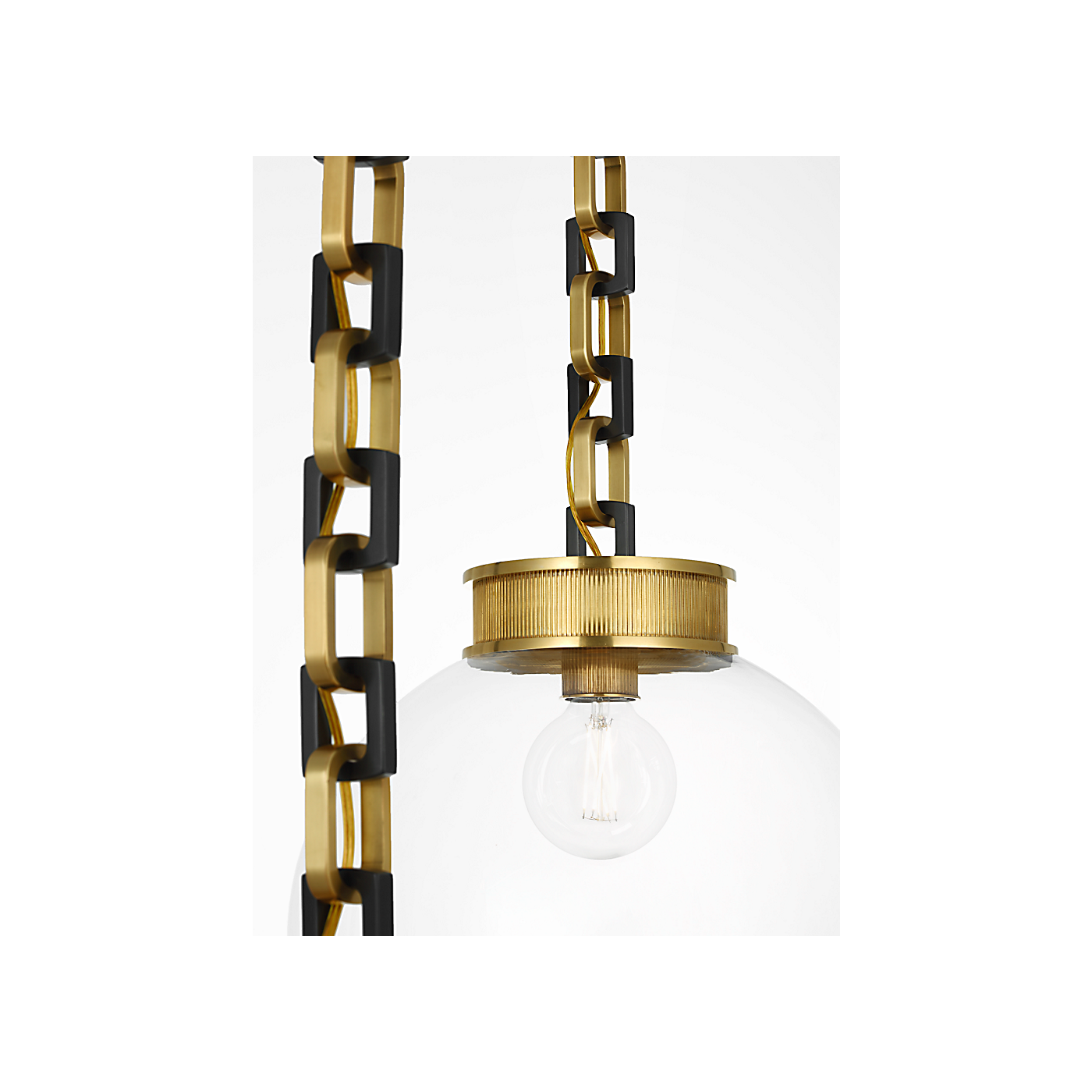 Visual Comfort Bellamy 2 Light Statement Chain 16" Globe Chandelier