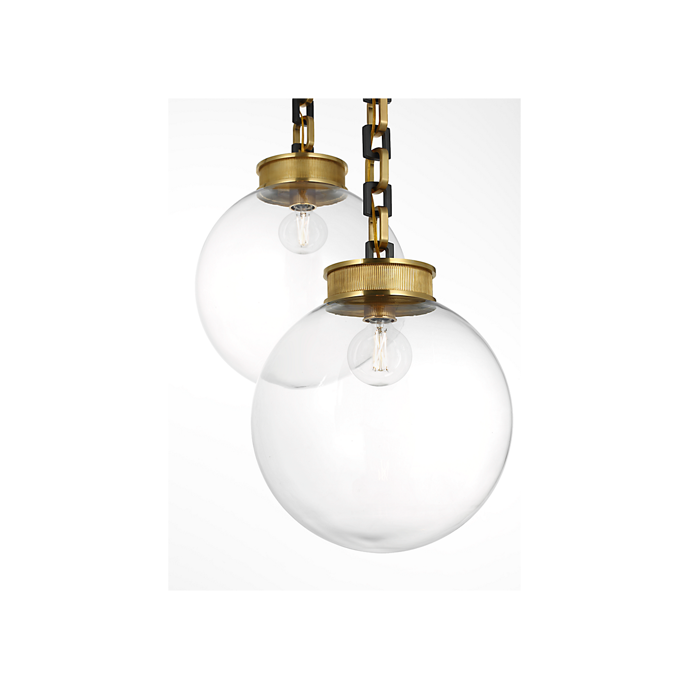 Visual Comfort Bellamy 2 Light Statement Chain 16" Globe Chandelier