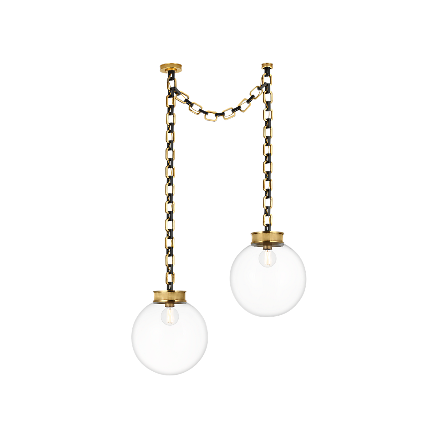 Visual Comfort Bellamy 2 Light Statement Chain 16" Globe Chandelier
