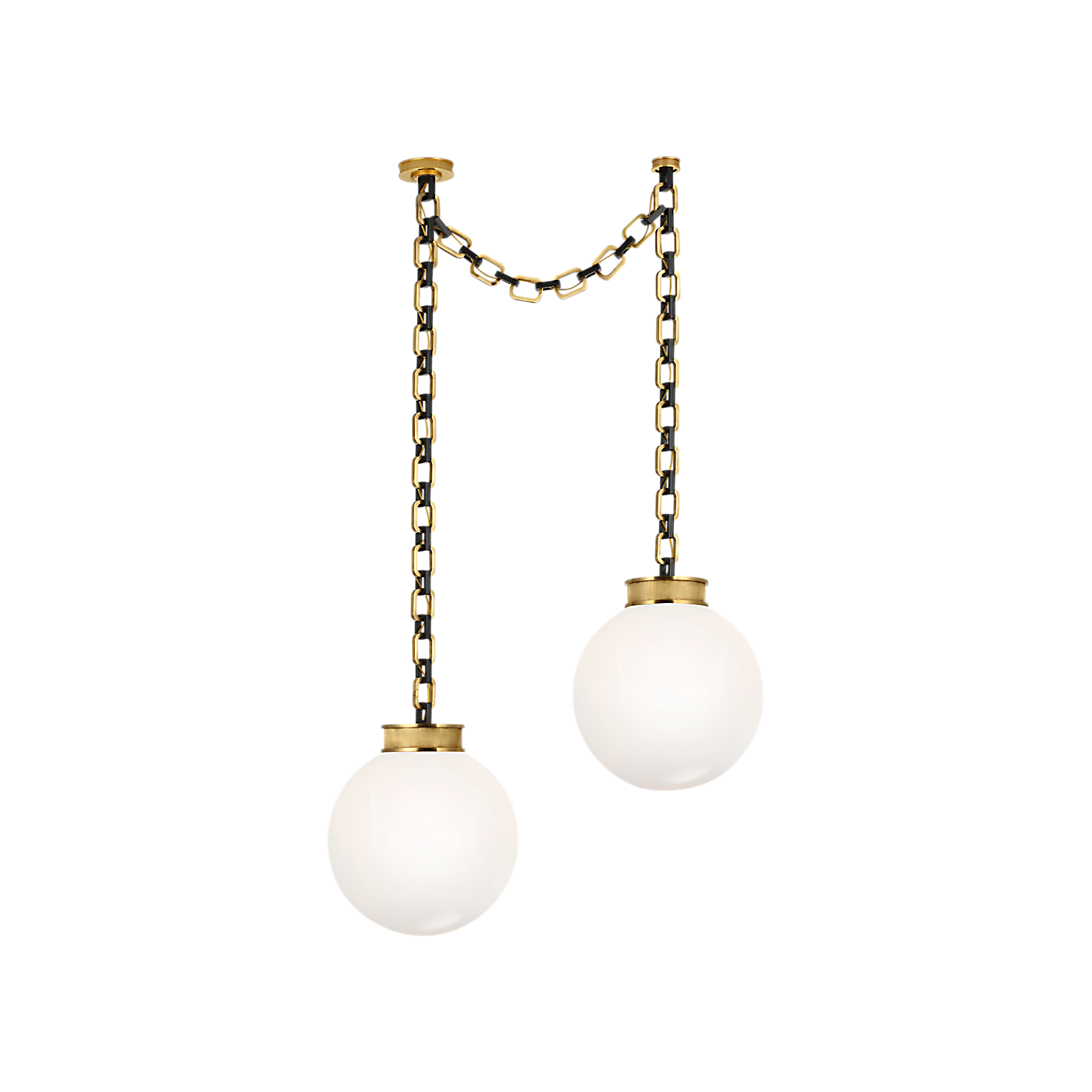 Visual Comfort Bellamy 2 Light Statement Chain 16" Globe Chandelier