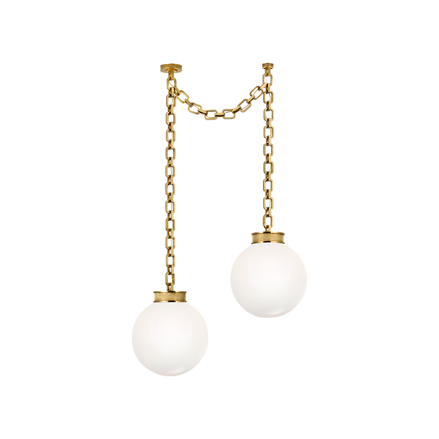 Visual Comfort Bellamy 2 Light Statement Chain 16" Globe Chandelier
