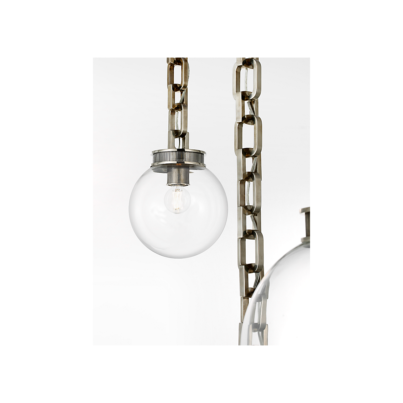 Visual Comfort Bellamy 3 Light Statement Chain Multi Globe Chandelier