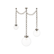 Visual Comfort Bellamy 3 Light Statement Chain Multi Globe Chandelier