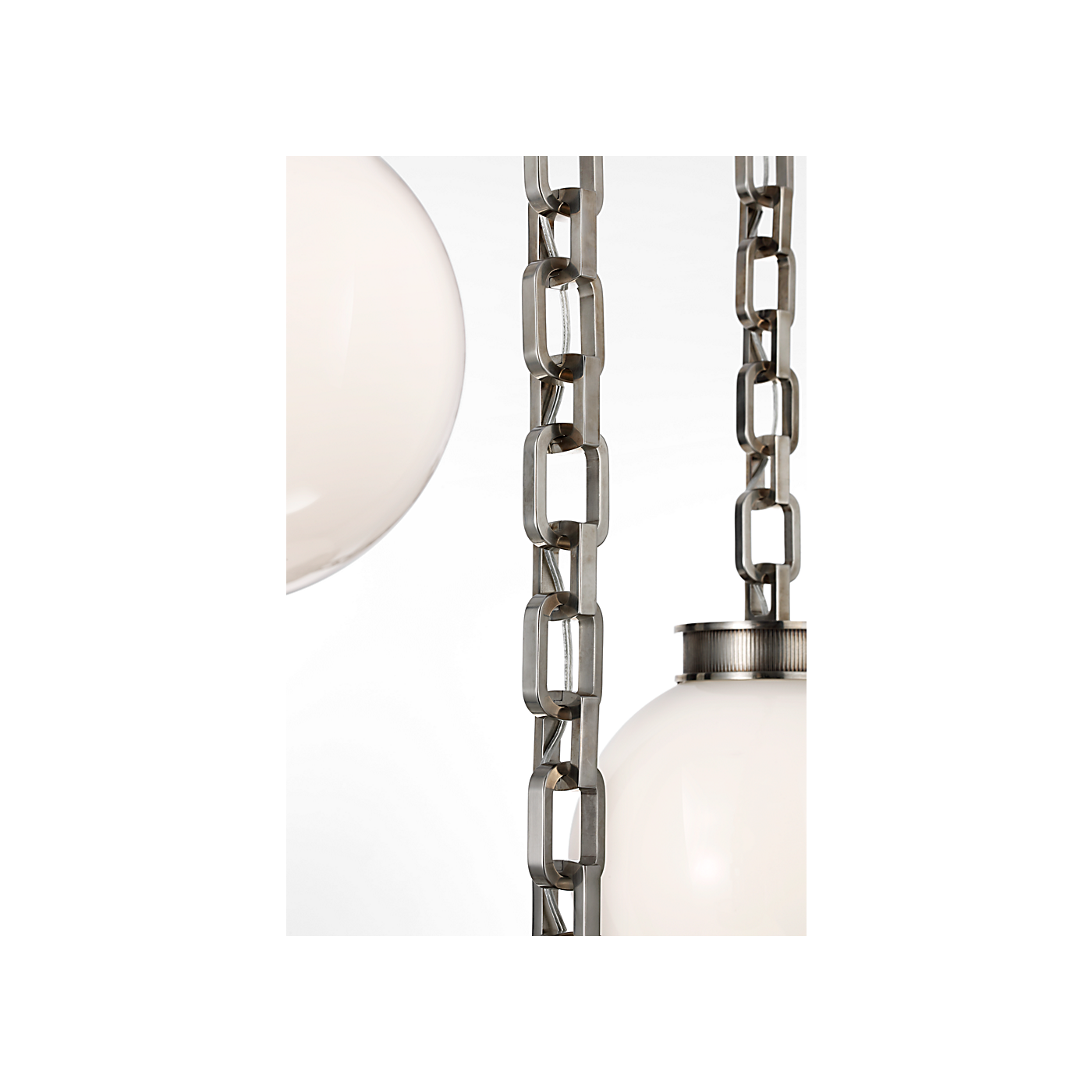 Visual Comfort Bellamy 3 Light Statement Chain Multi Globe Chandelier