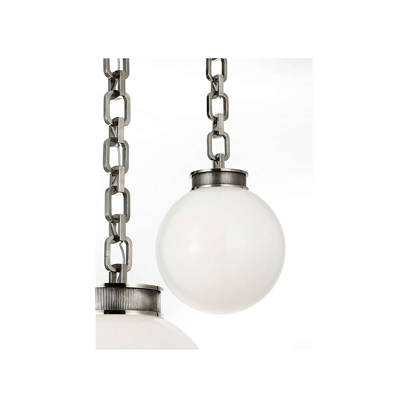 Visual Comfort Bellamy 3 Light Statement Chain Multi Globe Chandelier