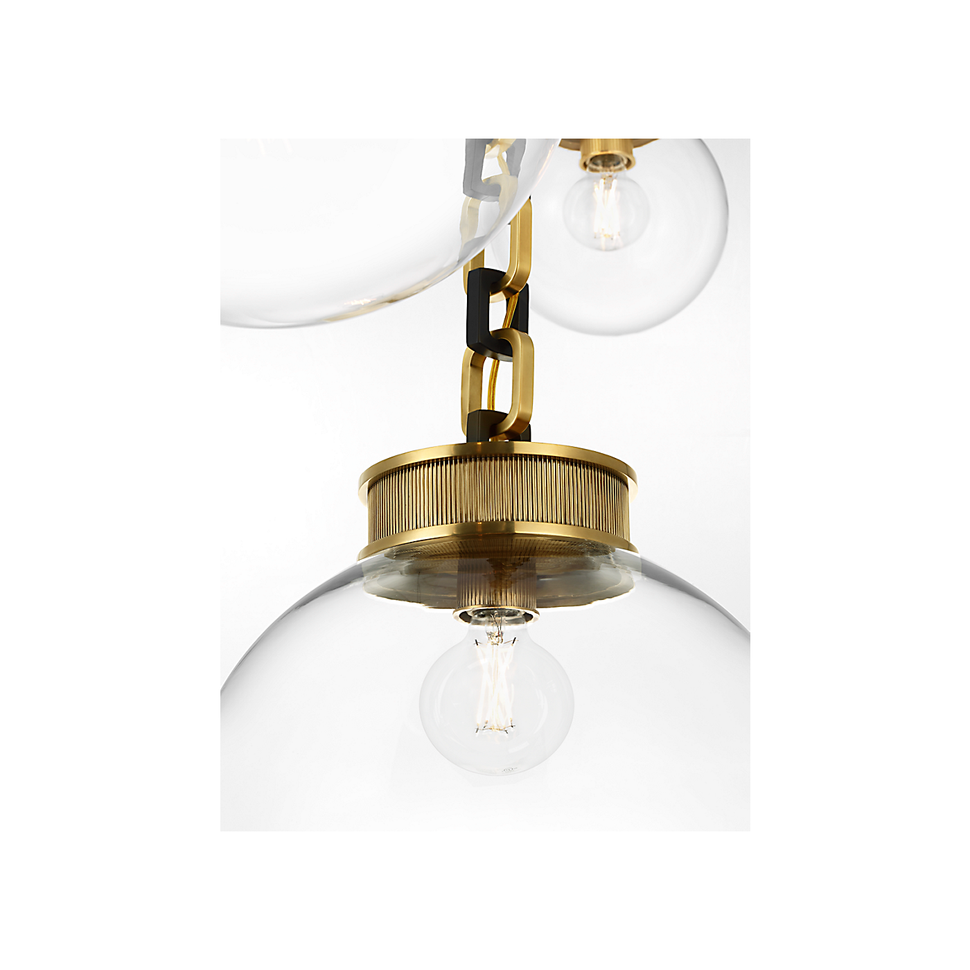 Visual Comfort Bellamy 3 Light Statement Chain Multi Globe Chandelier