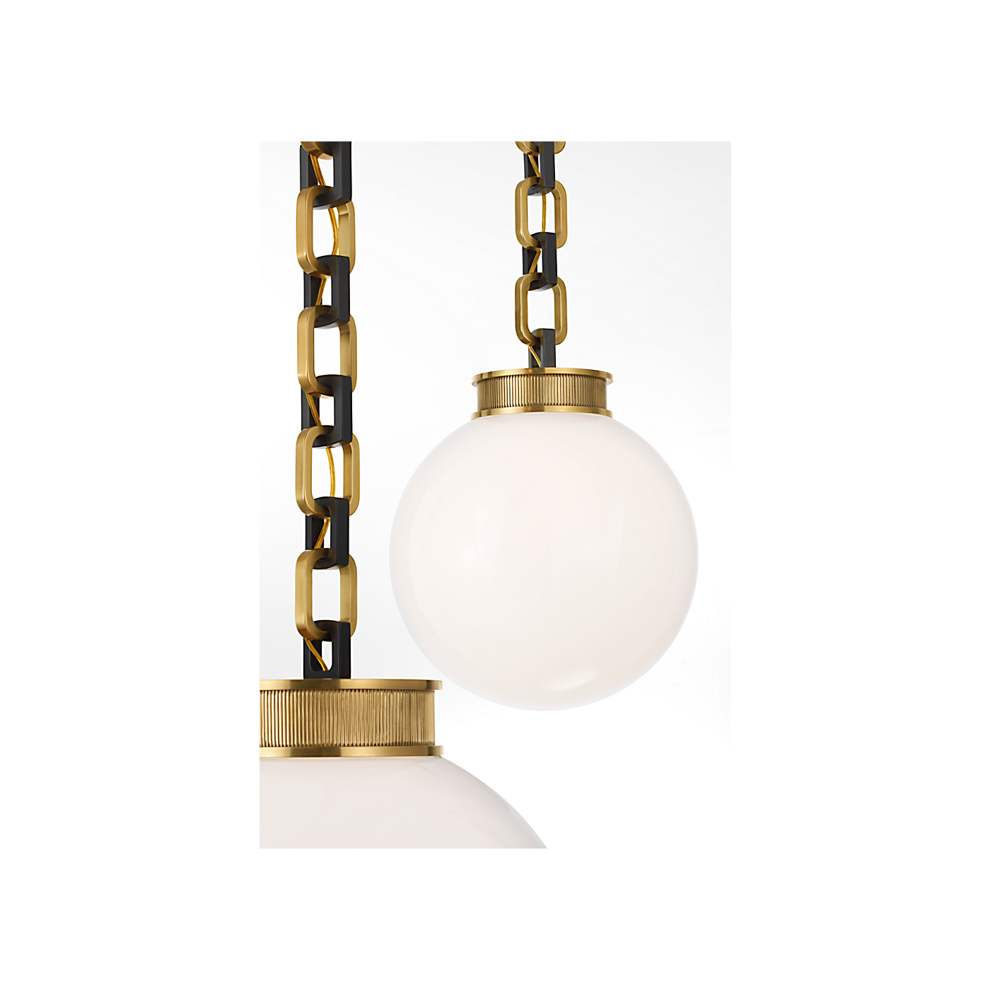 Visual Comfort Bellamy 3 Light Statement Chain Multi Globe Chandelier