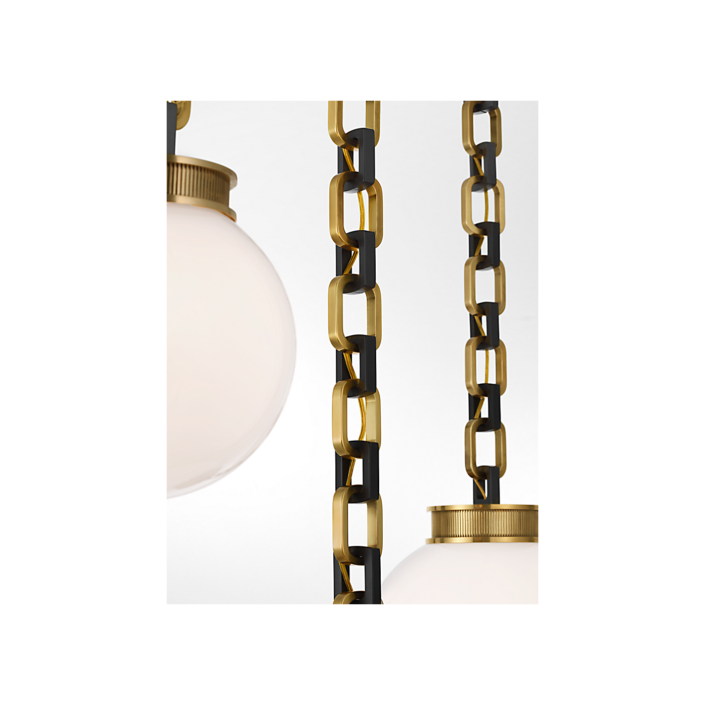 Visual Comfort Bellamy 3 Light Statement Chain Multi Globe Chandelier