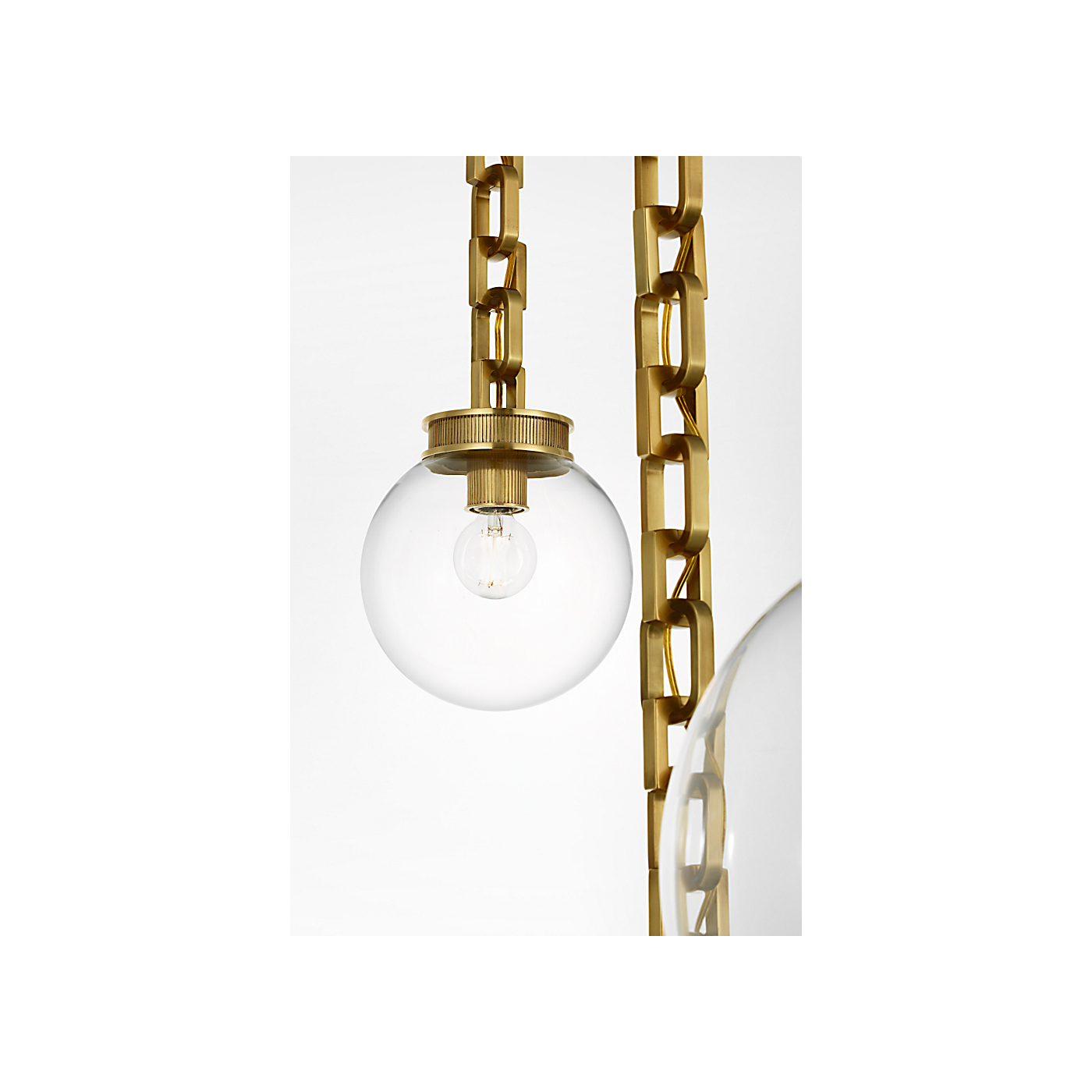 Visual Comfort Bellamy 3 Light Statement Chain Multi Globe Chandelier