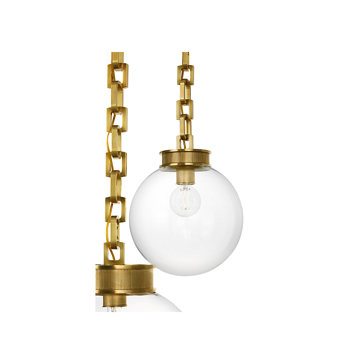 Visual Comfort Bellamy 3 Light Statement Chain Multi Globe Chandelier