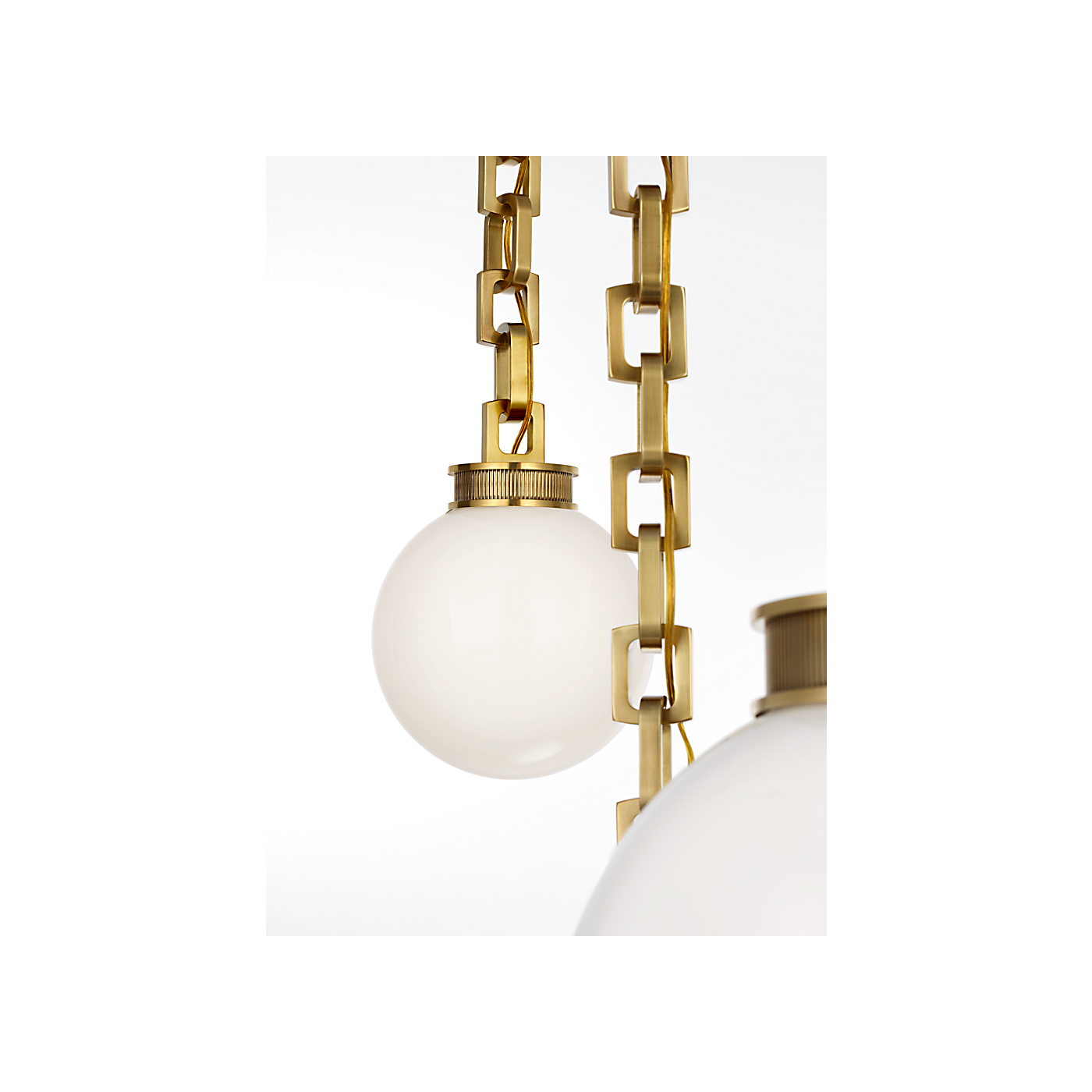 Visual Comfort Bellamy 3 Light Statement Chain Multi Globe Chandelier