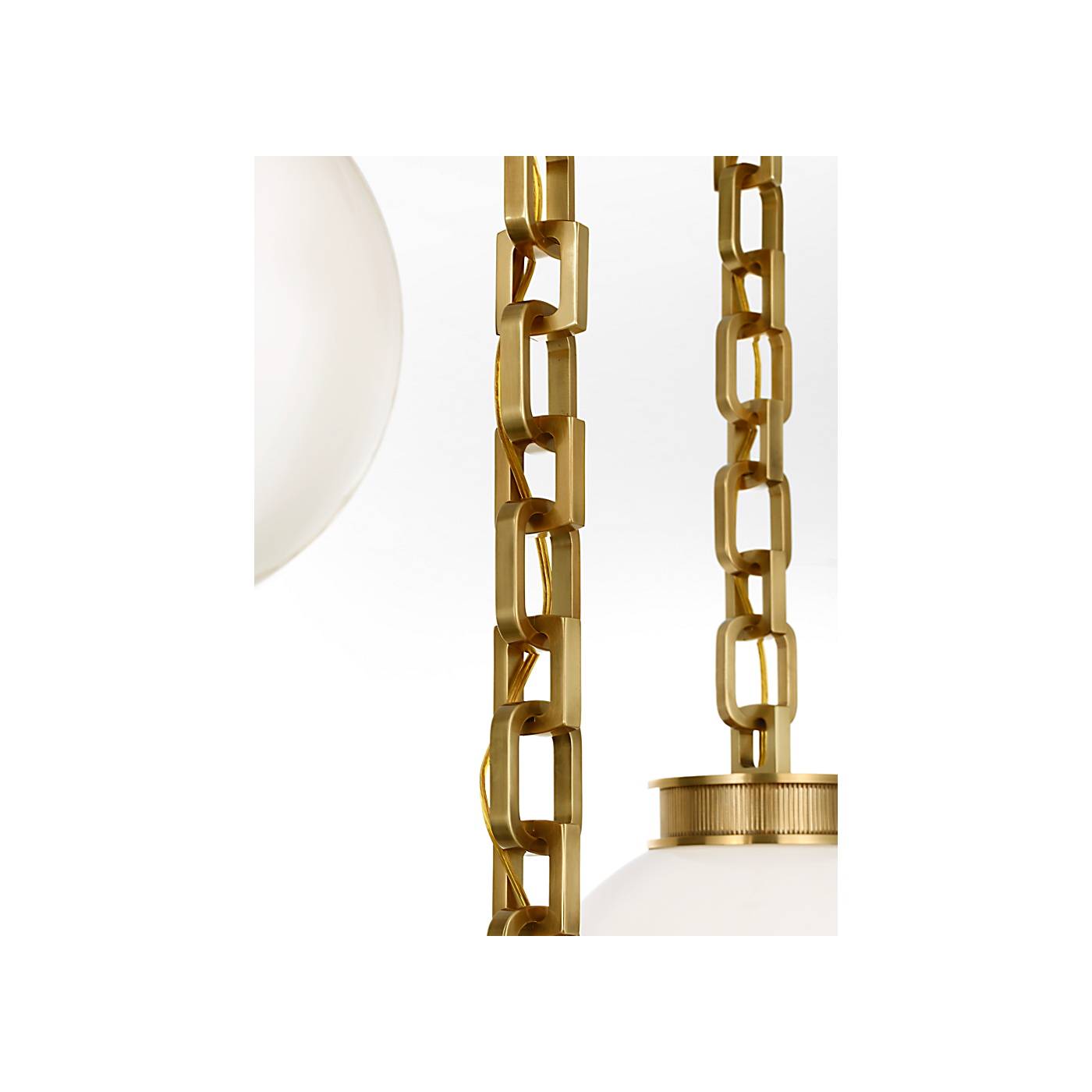 Visual Comfort Bellamy 3 Light Statement Chain Multi Globe Chandelier