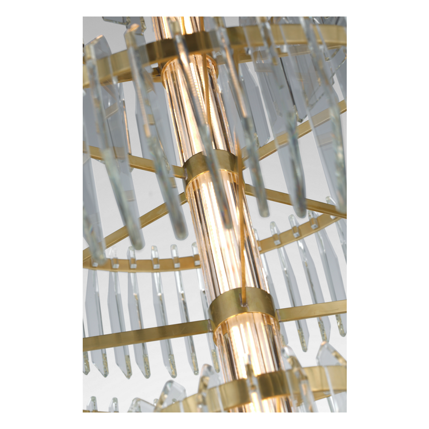 Waterford Killarney 32" Layered Chandelier – Polished Nickel & Clear Crystal