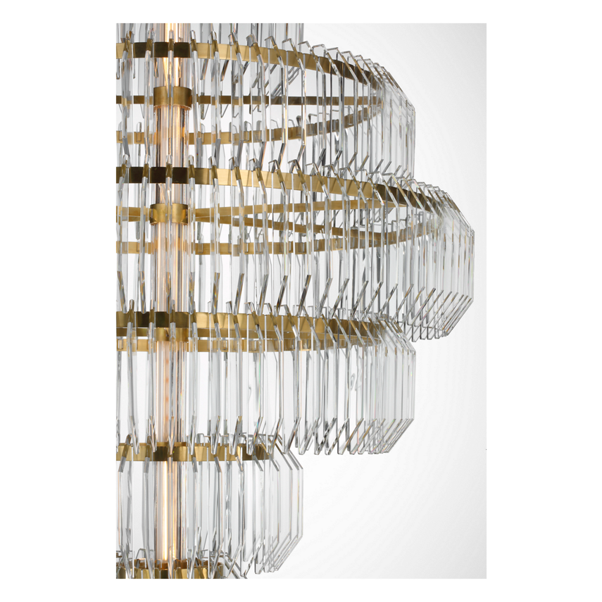 Waterford Killarney 32" Layered Chandelier – Polished Nickel & Clear Crystal