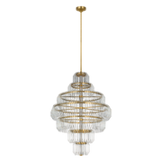 Waterford Killarney 32" Layered Chandelier – Polished Nickel & Clear Crystal
