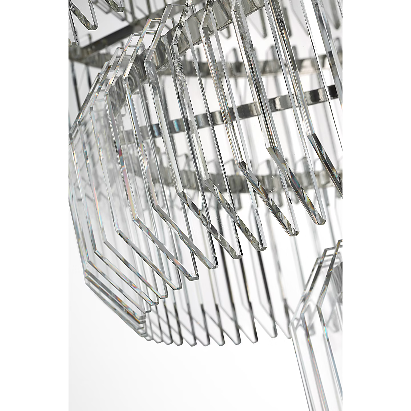 Waterford Killarney 32" Layered Chandelier – Polished Nickel & Clear Crystal