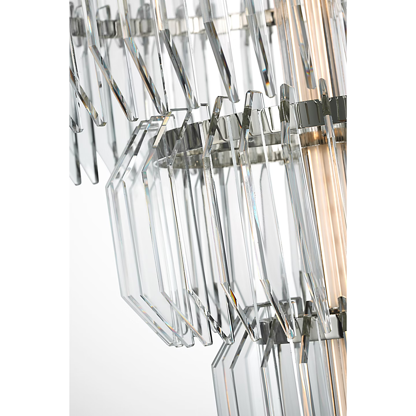 Waterford Killarney 32" Layered Chandelier – Polished Nickel & Clear Crystal