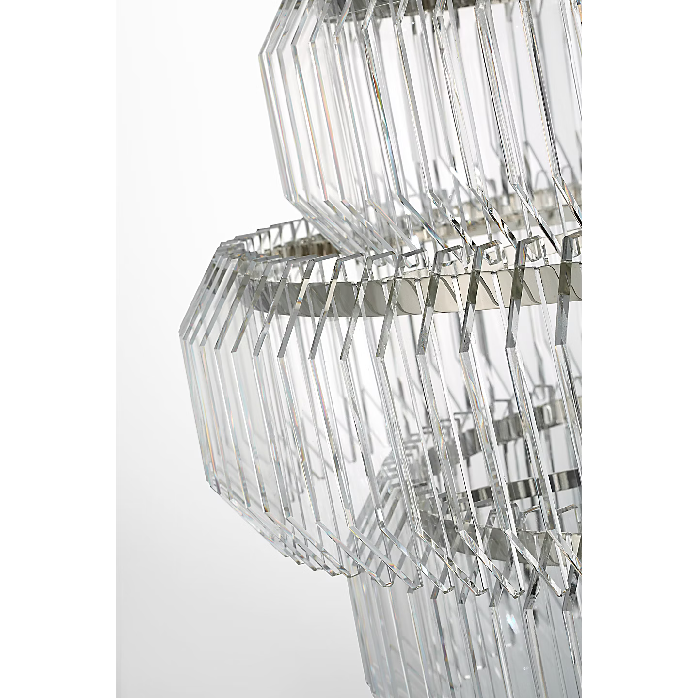 Waterford Killarney 32" Layered Chandelier – Polished Nickel & Clear Crystal