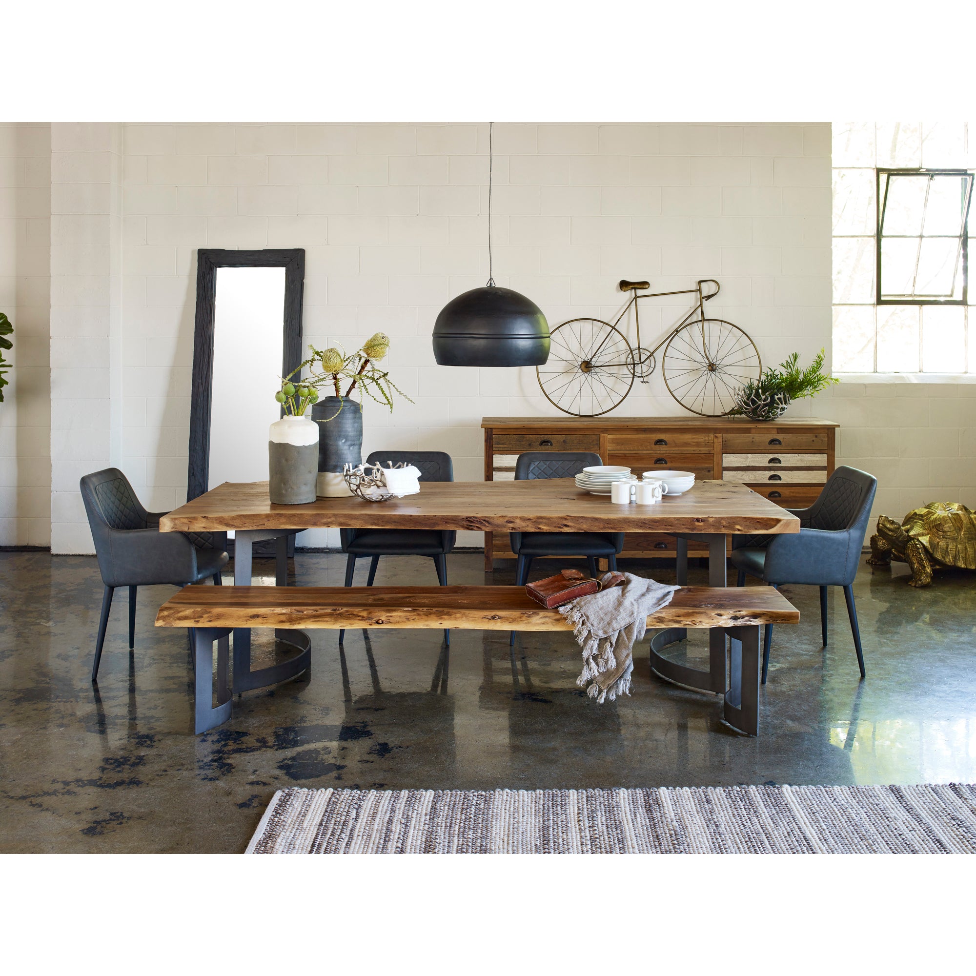 Moes Bent Dining Table Large Brown VE-1000-03-0