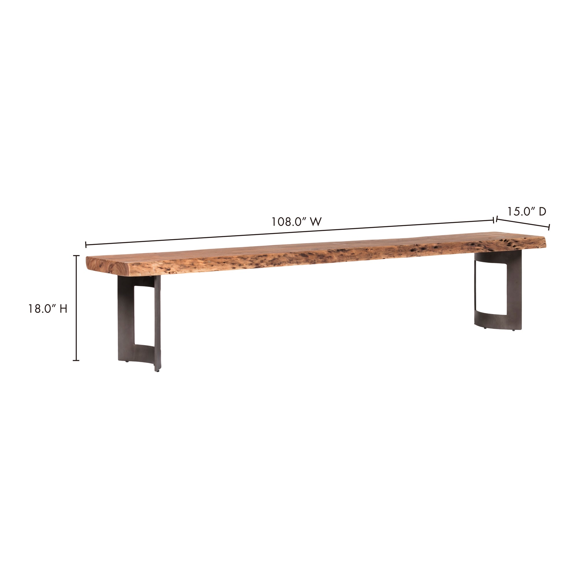 Moes Bent Bench Large Brown VE-1029-03-0