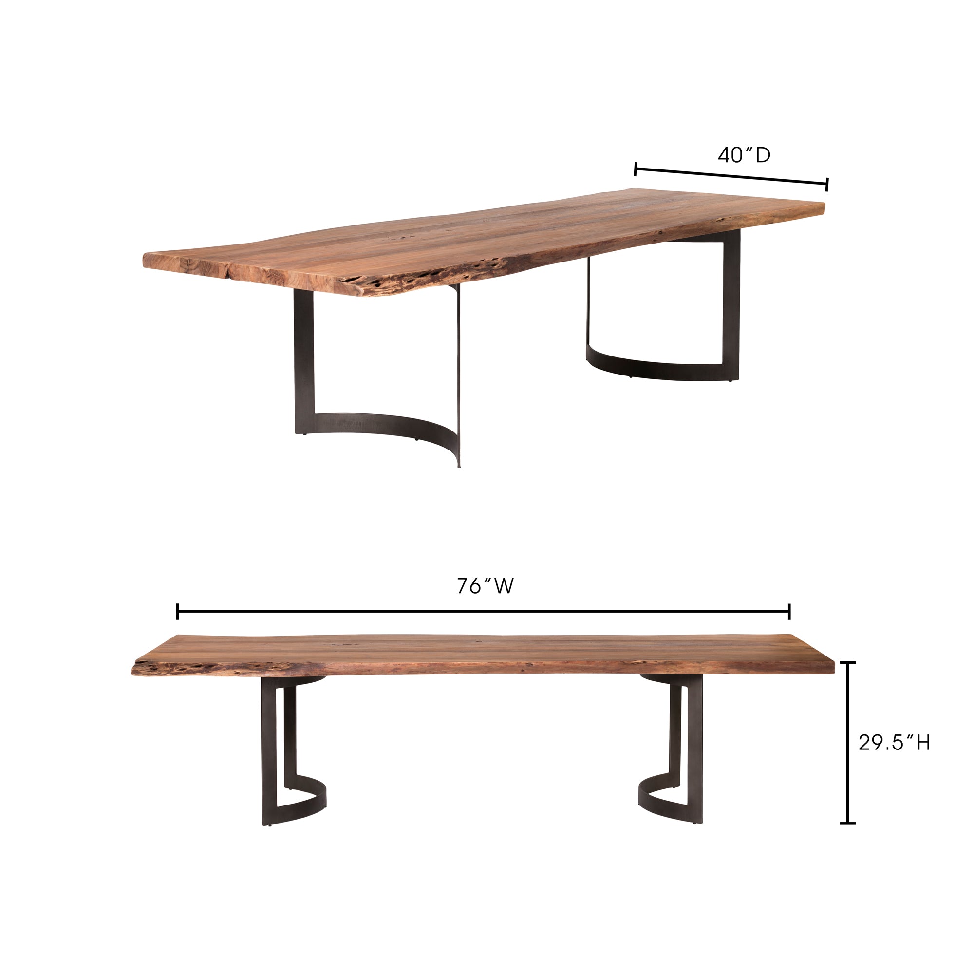 Moes Bent Dining Table Extra Small Brown VE-1036-03-0