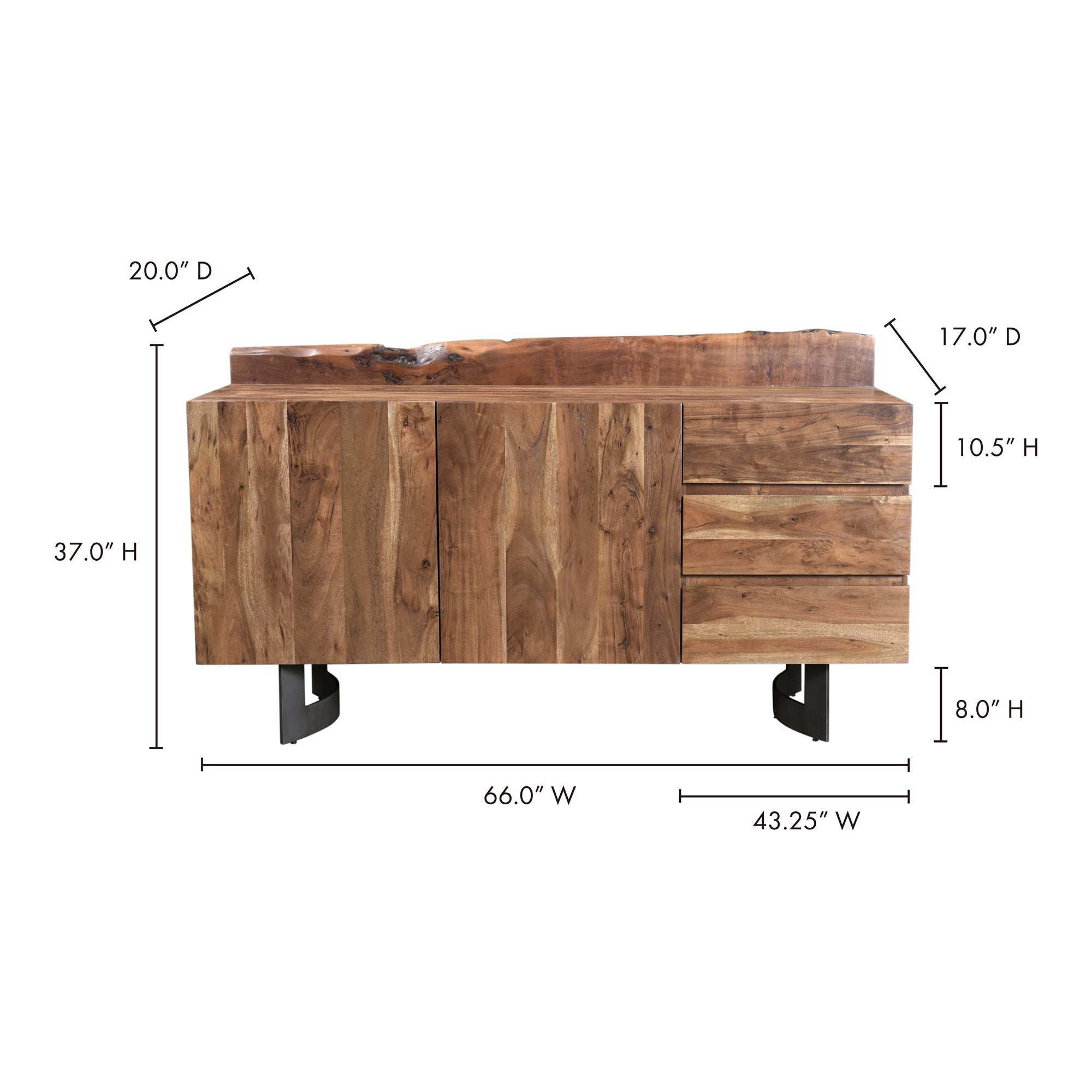 Moes Bent Sideboard 
Brown VE-1040-03