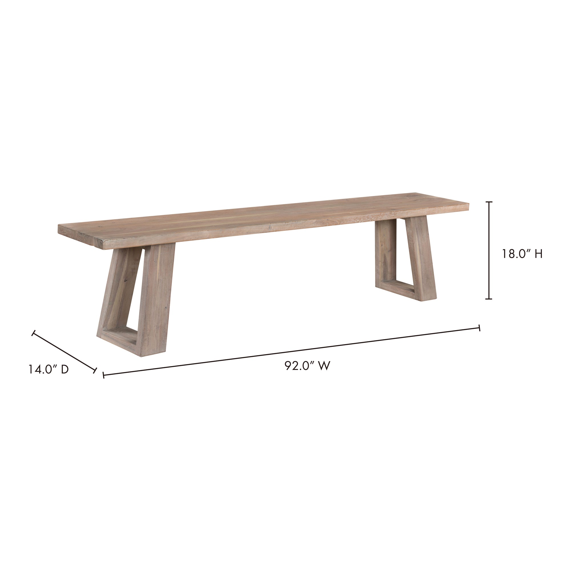 Moes Tanya Bench Light Grey VE-1077-29-0