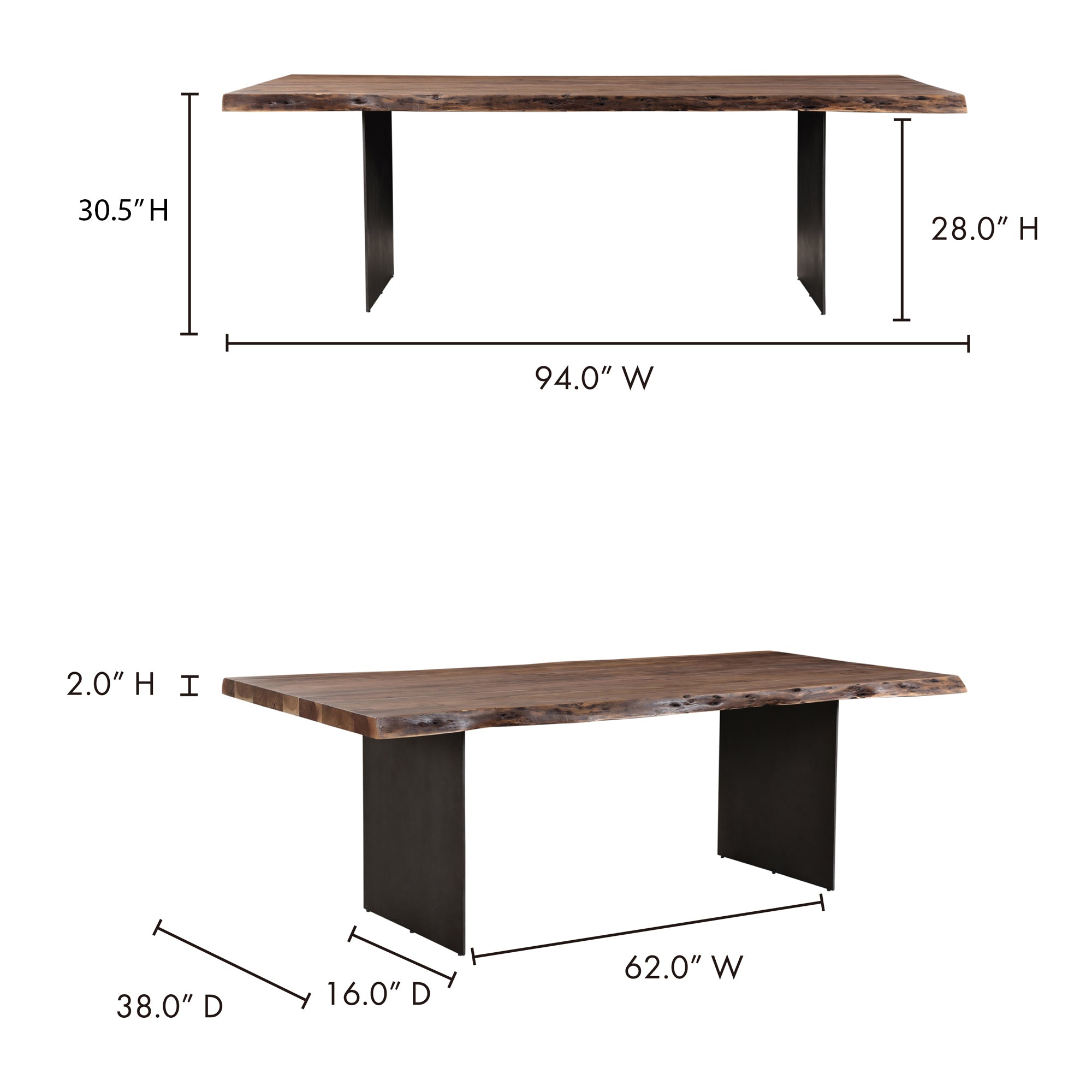 Moes Howell Dining Table Natural VE-1084-03-0