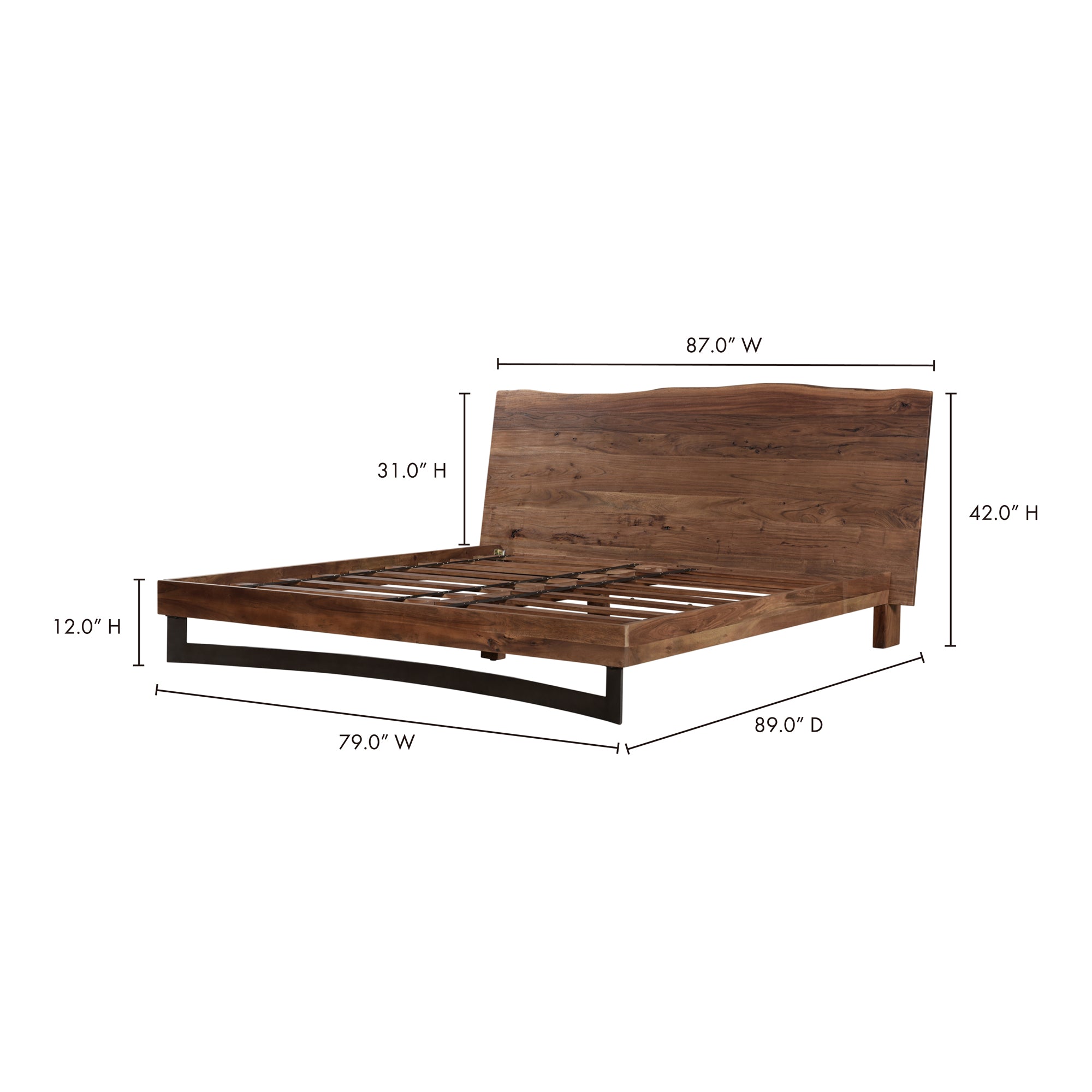 Moes Bent King Size Bed Brown VE-1088-03-0