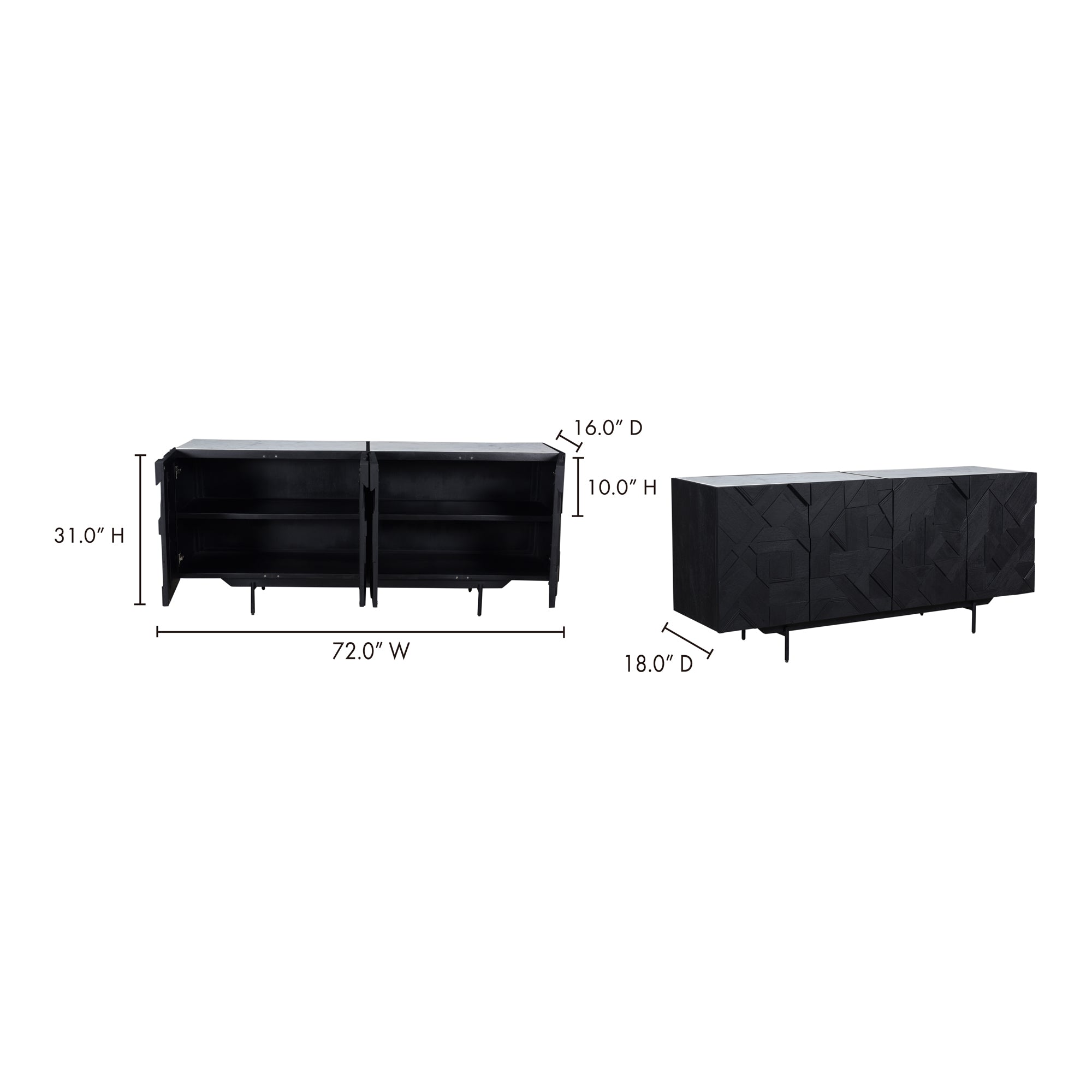 Moes Kattan Sideboard Black VE-1095-02-0