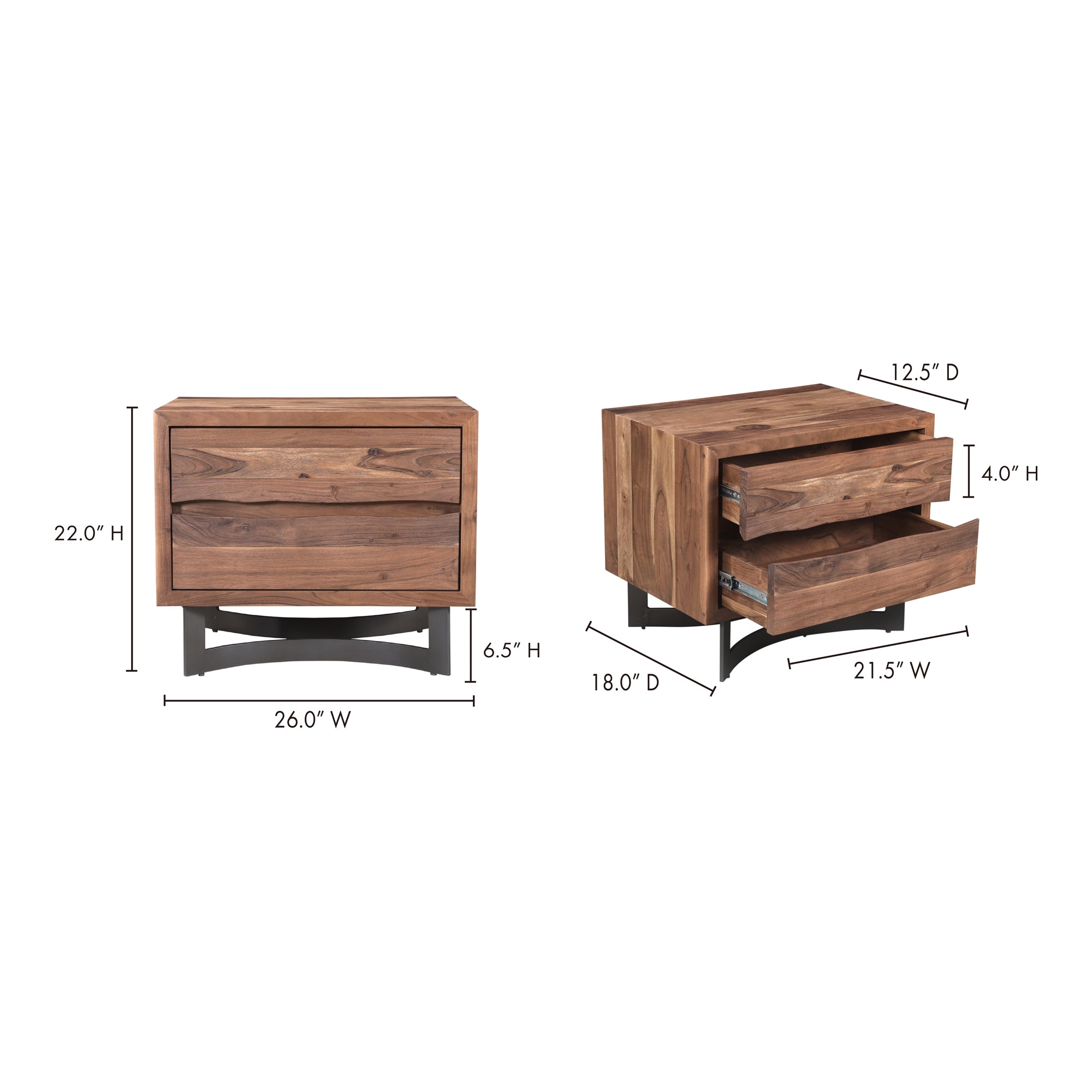 Moes Bent Nightstand Brown VE-1096-03-0
