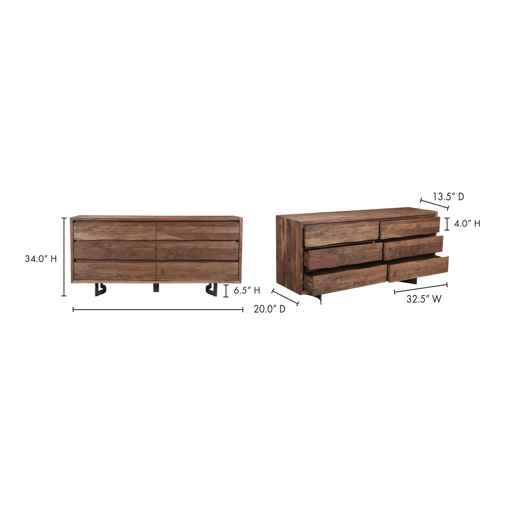 Moes Bent Dresser Brown VE-1097-03-0