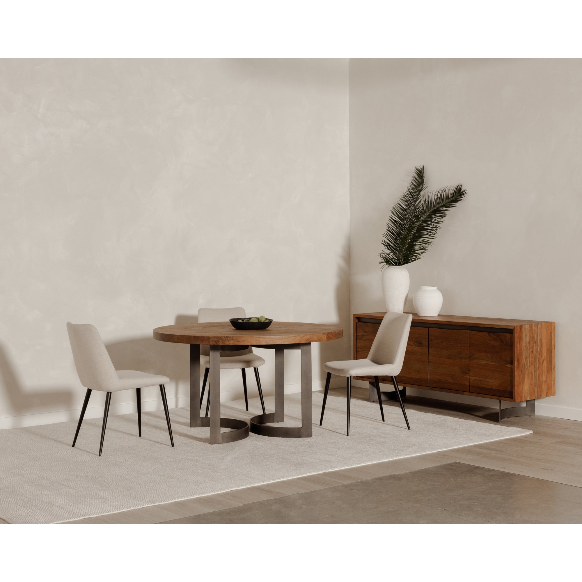 Moes Bent Round Dining Table 54In Brown VE-1106-03-0