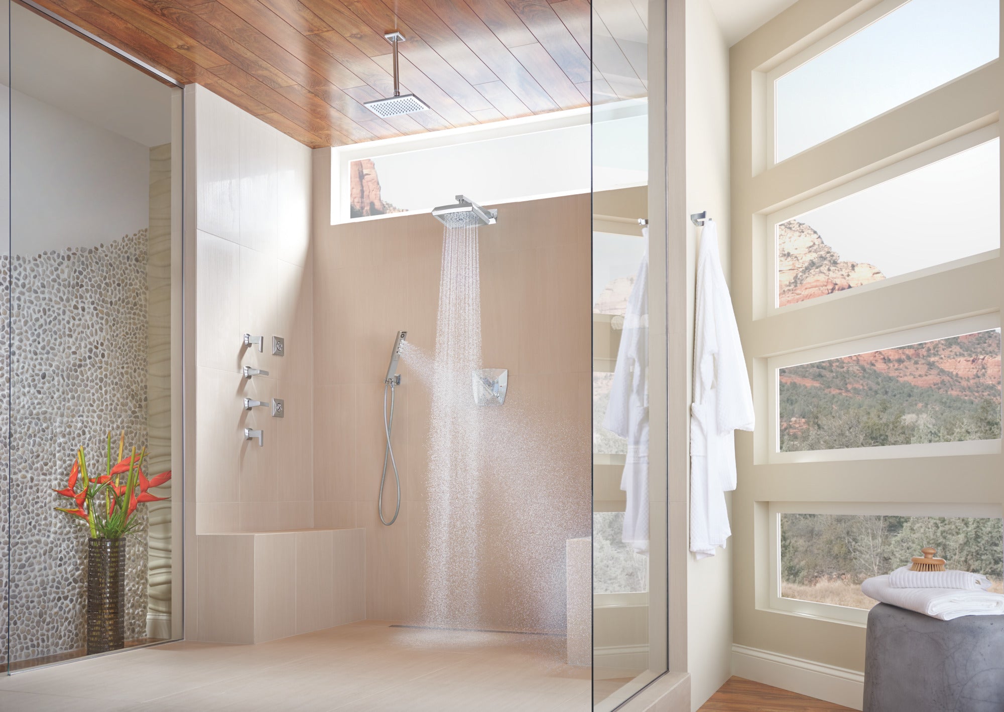 Brizo Essential™ Shower 10" Ceiling Mount Shower Arm And Square Flange