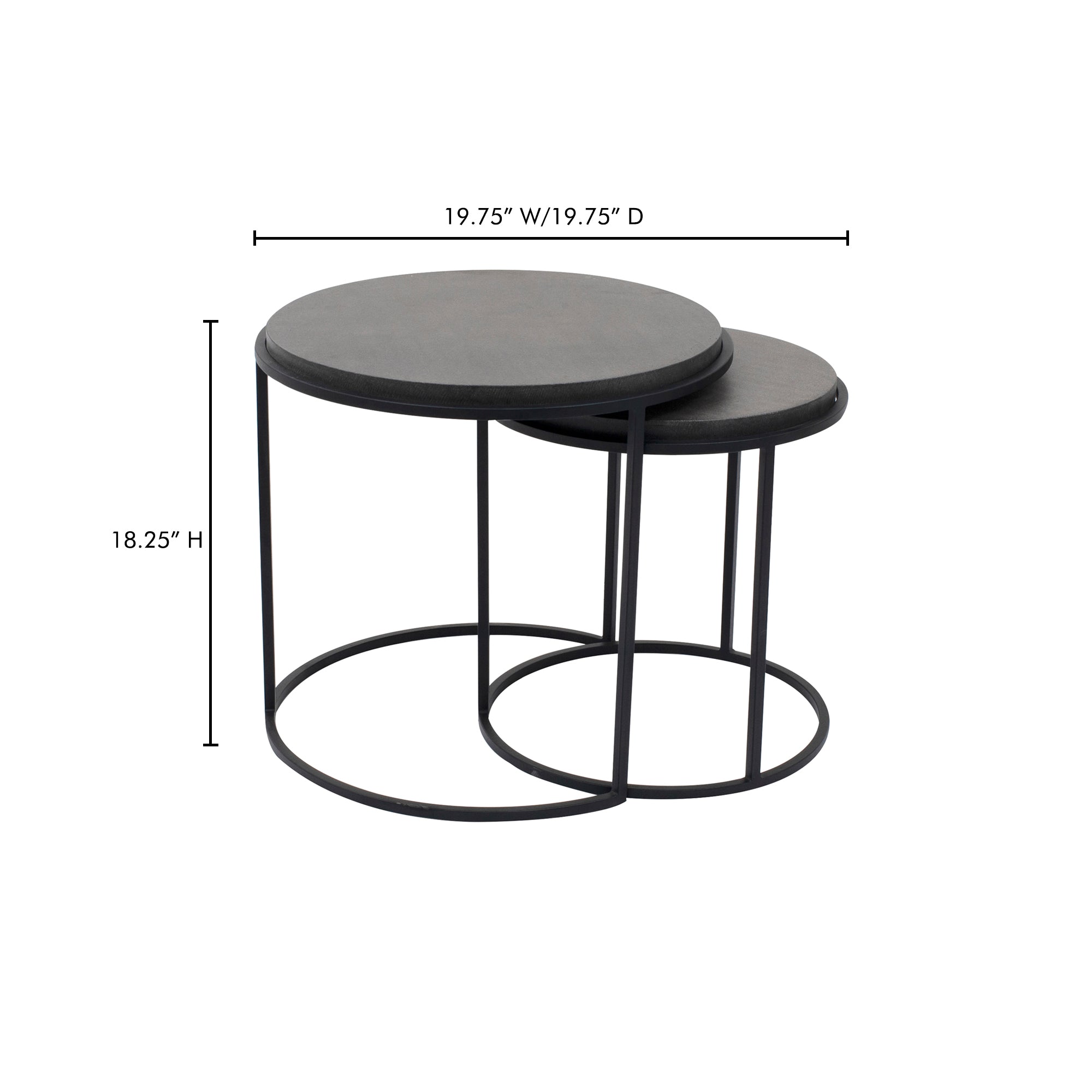 Moes Roost Nesting Tables Black Set Of 2 VH-1008-02