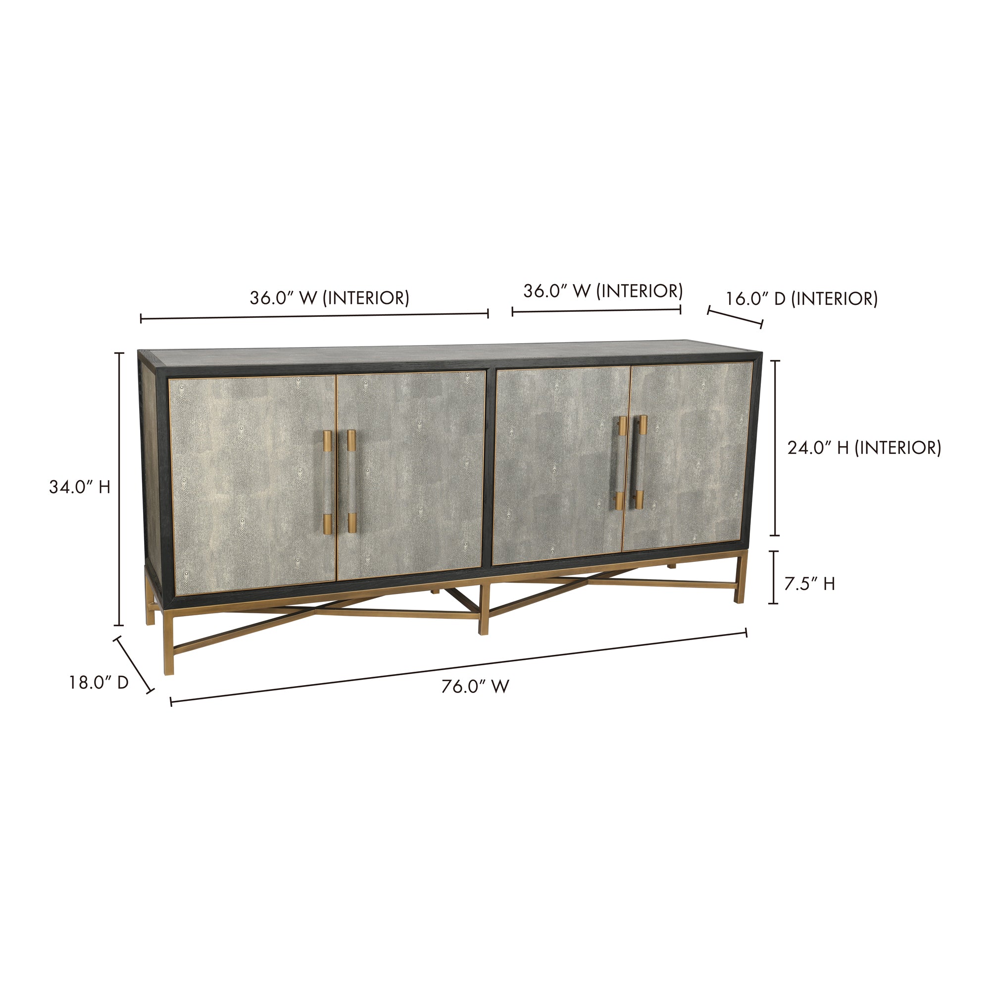 Moes Mako Small Sideboard Grey VL-1048-15