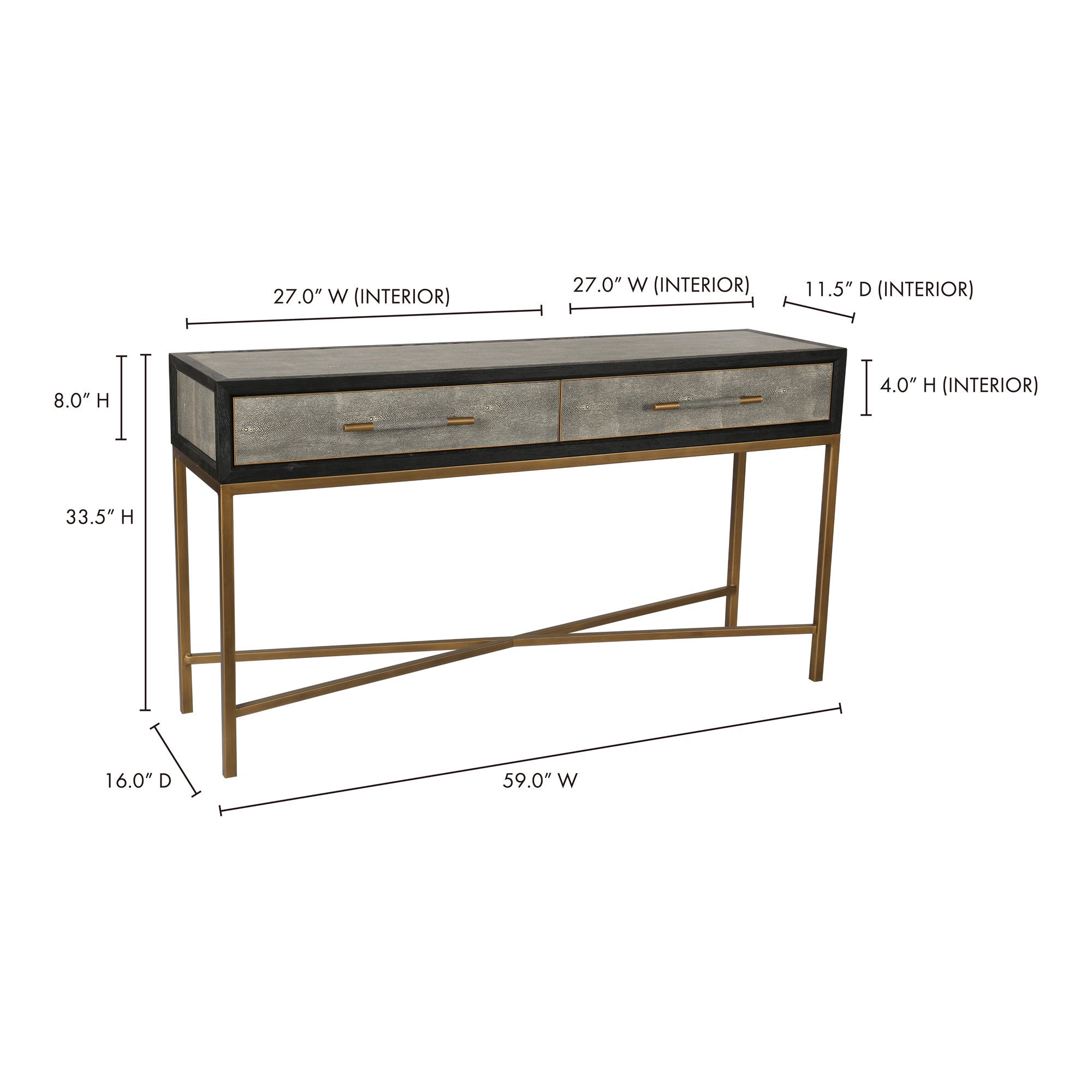 Moes Mako Console Table Grey VL-1049-15