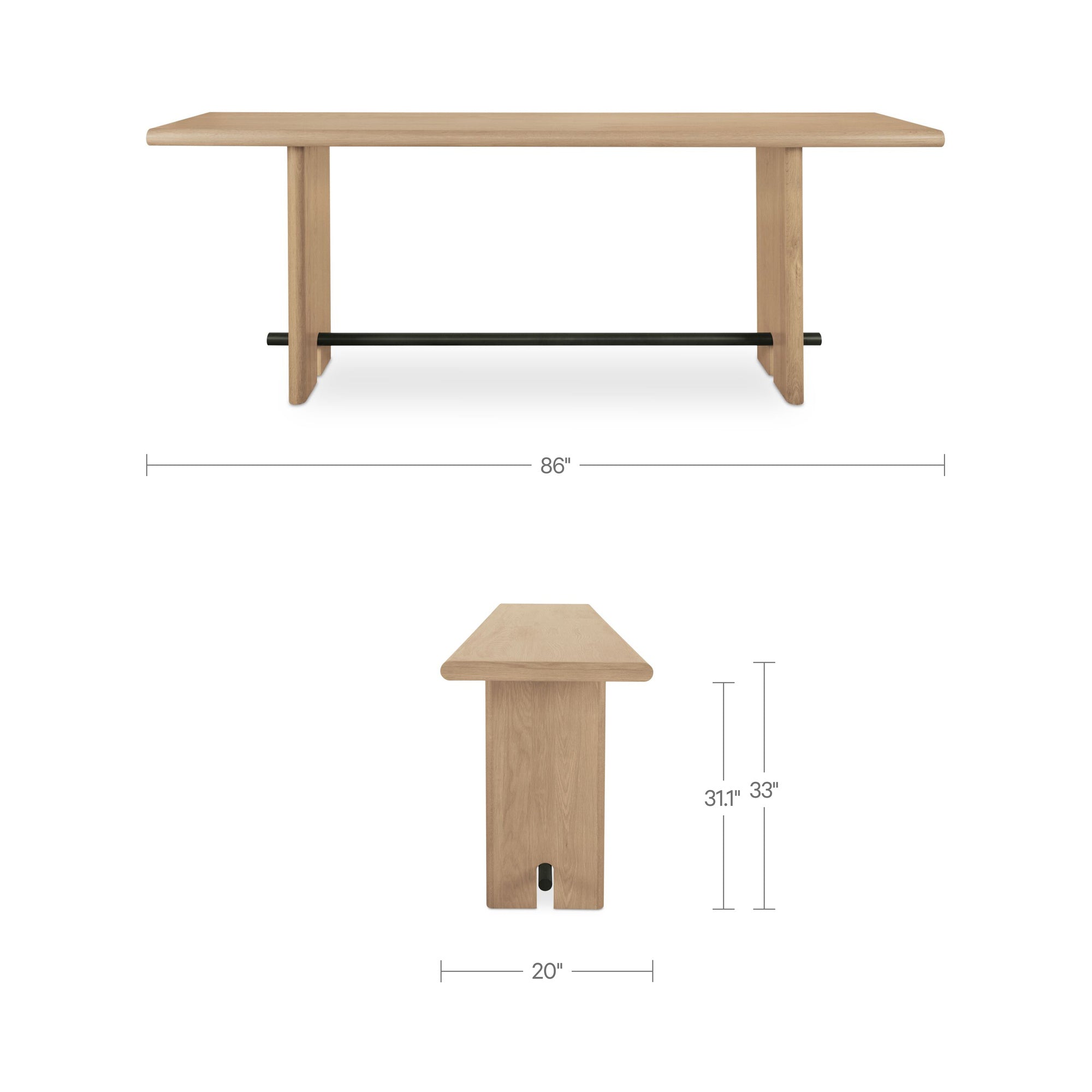 Moes Madison Console Table Natural VL-1109-24