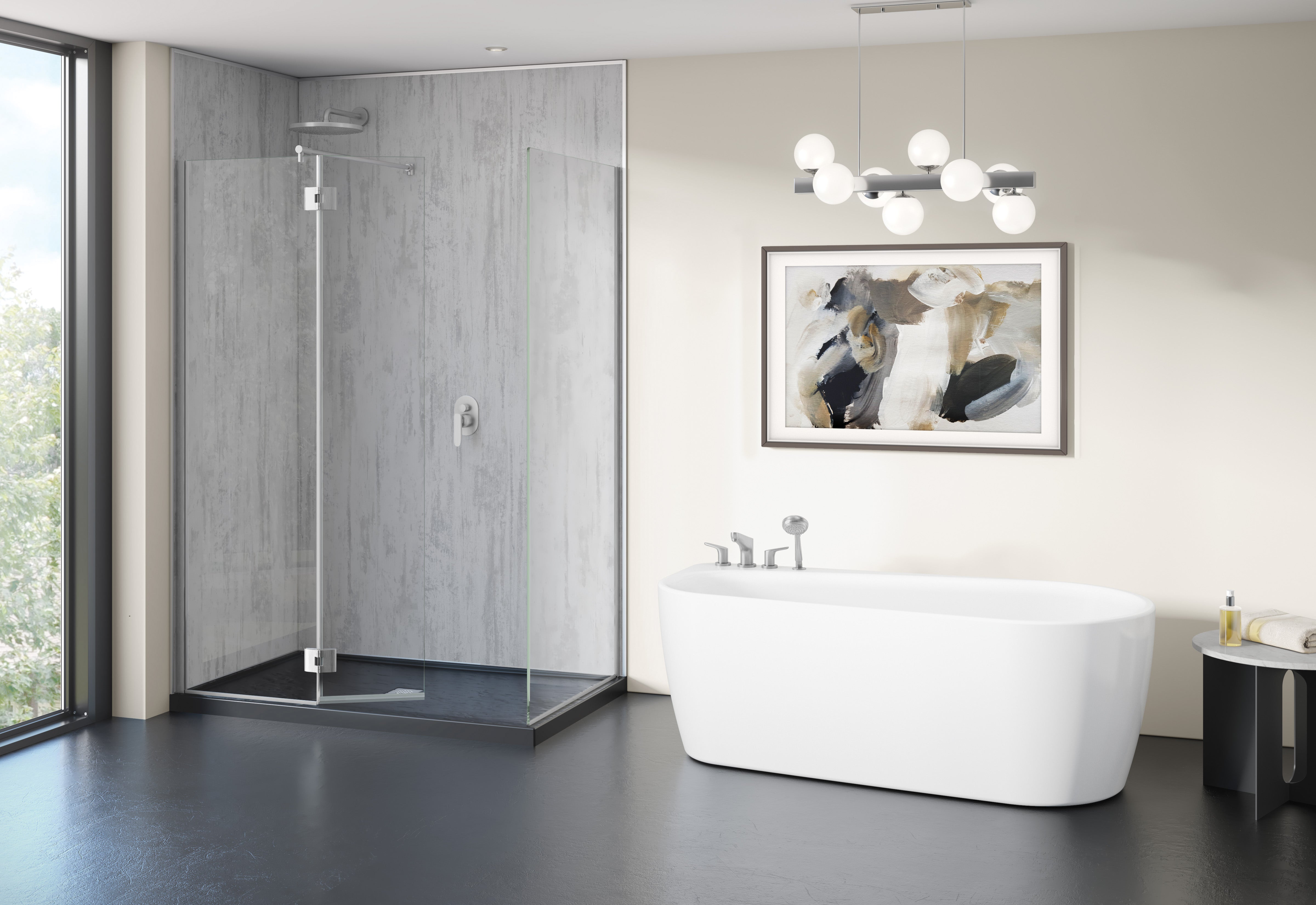 Select Monaco 2 Sided Square top shower shield