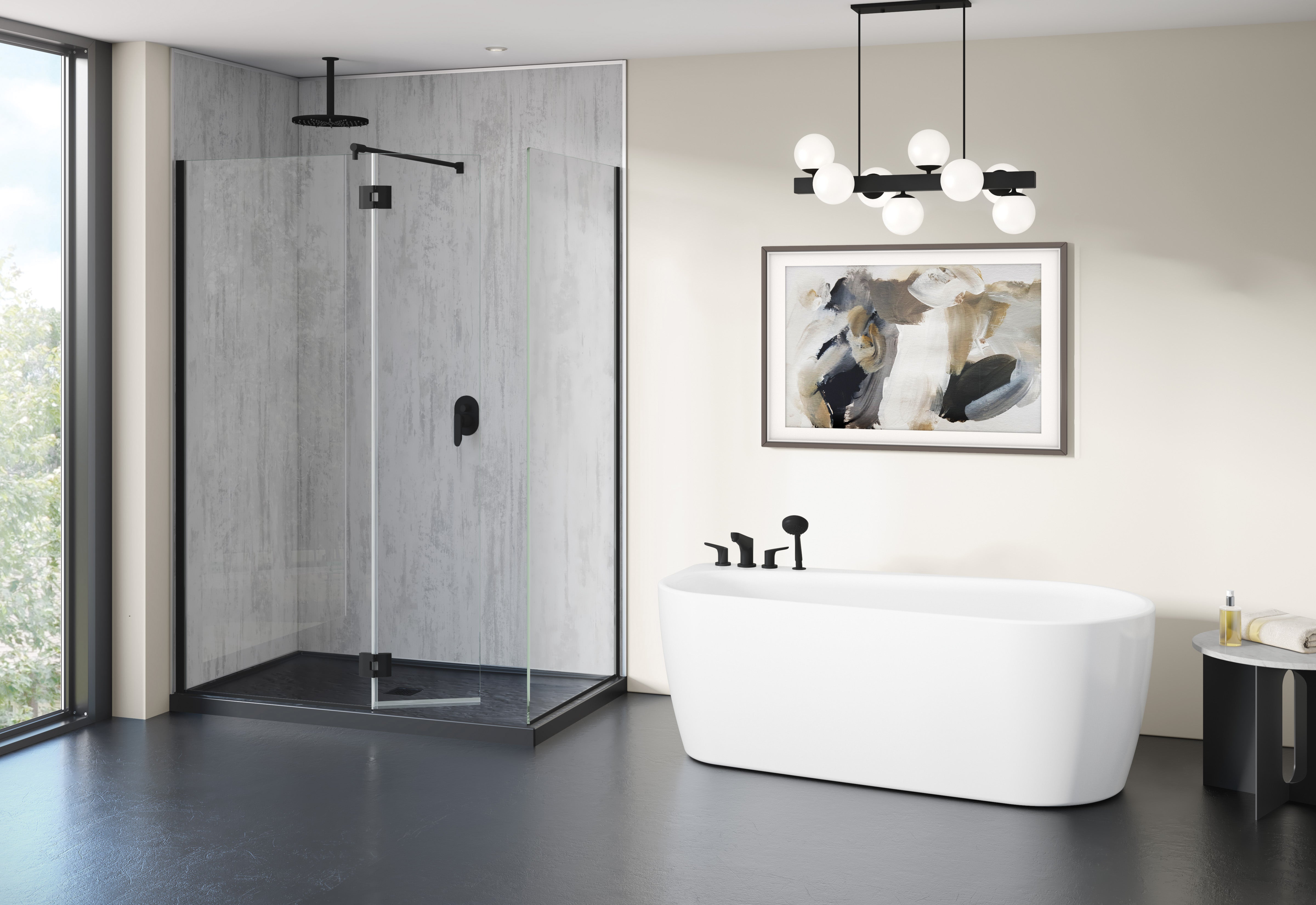 Select Monaco 2 Sided Square top shower shield