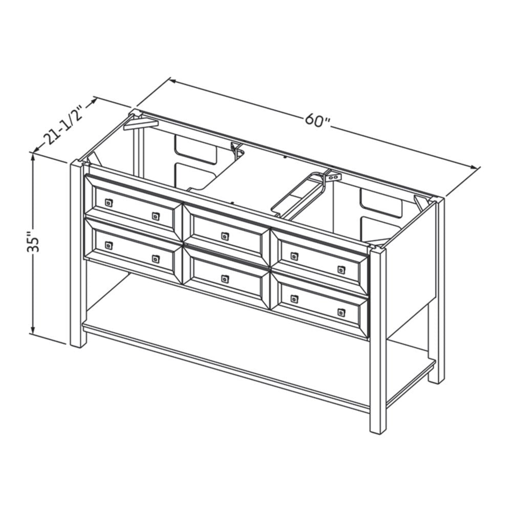 Hardware Resources 60" Adler Vanity, double bowl