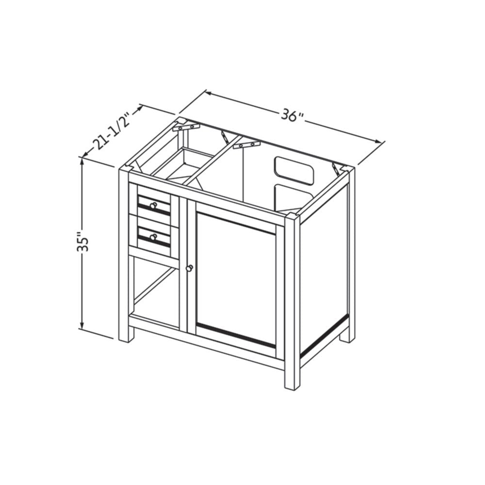 Hardware Resources 36" Astoria Vanity, right offset