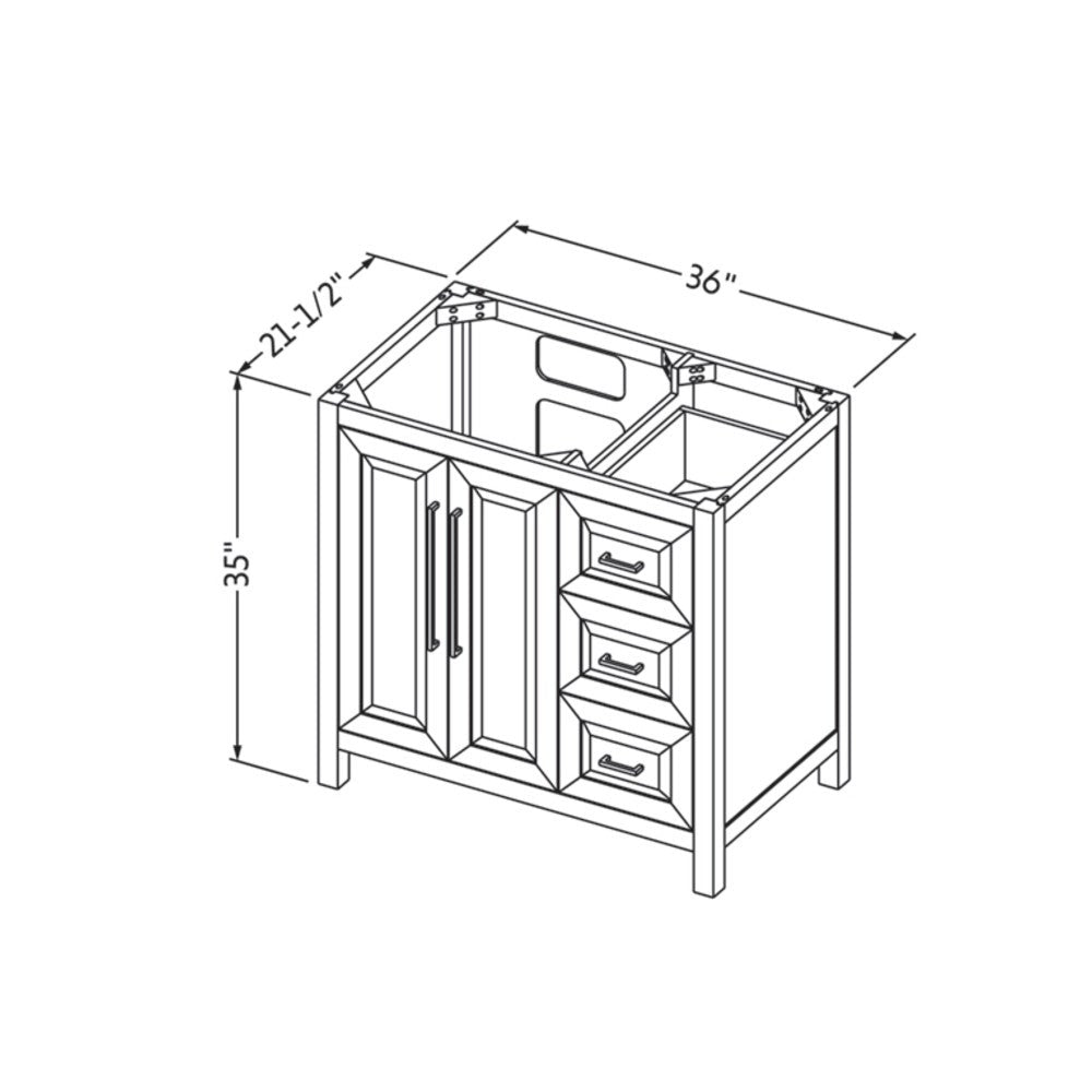 Hardware Resources 36" Cade Vanity, left offset