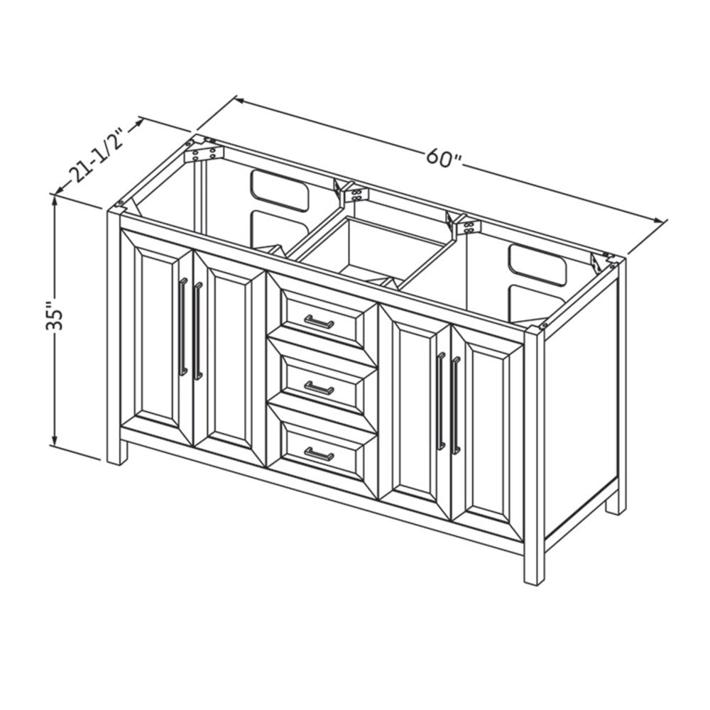 Hardware Resources 60" Cade Vanity, double bowl