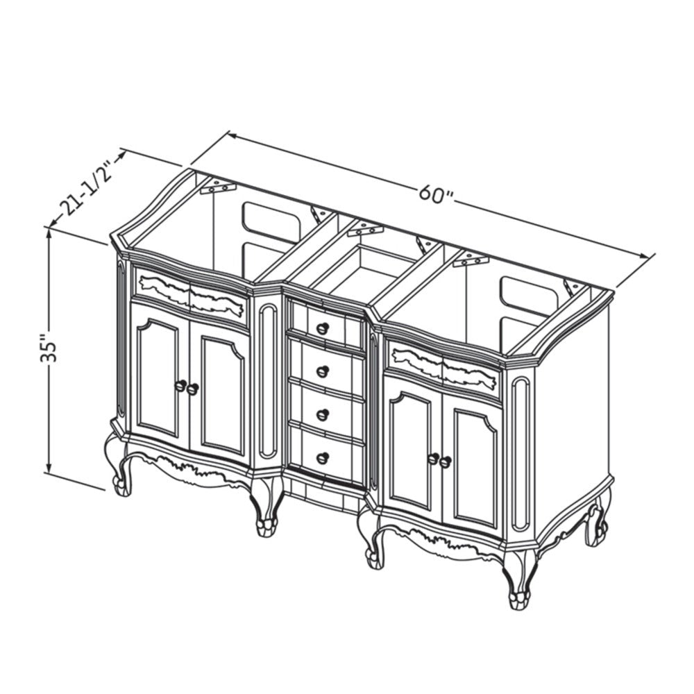 Hardware Resources 60" Clairemont Vanity, double bowl