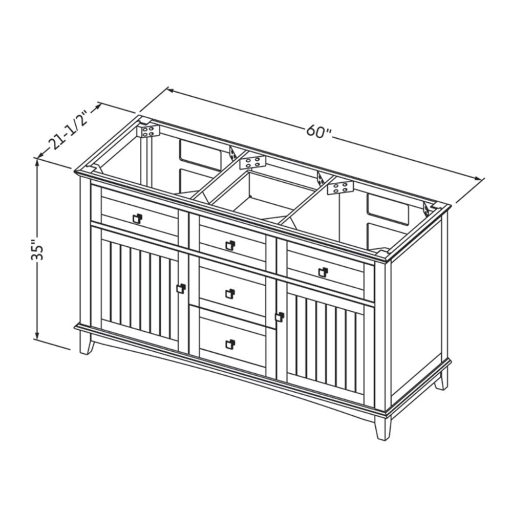Hardware Resources 60" Savino Vanity, double bowl